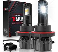 KATUR Lampadina LED H13 120W 30000LM, 700% Luminosità H13 LED Lampadine Plug And Play Mini Dimensione 1:1 H13 LED 6000K Bianco Xenon, 2 Lampadina H13 9008 Abbagliante e Anabbagliante
