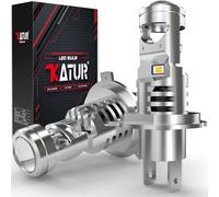 KATUR Lampadine LED H4 30000LM, 800% Luminosità 6000K Bianco Xeno Reale 1:1 Mini Design Plug And Play Lampadine 9003 HB2 LED Abbaglianti e Anabbaglianti Con Lente Proiettore (2 Pezzi)