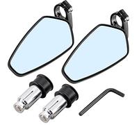 KATUR Specchi retrovisori manubrio 7/8 pollici 22mm moto ovale CNC billet alluminio bluastro antiriflesso specchietti retrovisori laterali per H arley D avidson H onda Y amaha S uzuki K awasaki nero