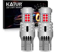 KATUR T20 7440 W21W 7440NA Lampadine a LED Luminoso Eccellente 12pcs 3030 & 8pcs 3020 Chips CANBUS Senza errori Luci di parcheggio di Arresto della Coda del Freno di retromarcia,Rosso Brillante