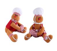 Katutude 2 pezzi di copribottiglia di vino natalizio ornamenti in peluche a forma di omino di pan di zenzero decorazioni per tende natalizie a forma di omino di pan di zenzero per decorazioni da tavo