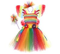 Katutude Costume da fata per ragazze, vestito da fata con ali di farfalla, principessa, vestito in tulle, costume da festa con fascia per matrimonio, cosplay, ballo di fine anno, carnevale, compleann