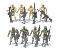 Katutude Giocattoli militari, 8 pezzi, personaggi di soldati mobili con arma, action figure soldati in plastica, personaggi militari, set di giochi per bambini