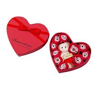 Katutude Stabilizzate Fiore Mai Appassito Romantico Regalo con Orsacchiotto, Rosa Eterna, Fatto a Mano Vera Rosa Eterna Regalo per Anniversario Scatola di San Valentino