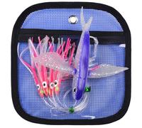 KATUYSHA Daisy Chain Teaser Trolling Lures - Pesce volante Teaser Big Game Acqua Salata Offshore Tonno Mahi Wahoo Completamente Rigged Squid Teaser Trolling Esca da pesca a traina con borsa a rete (F