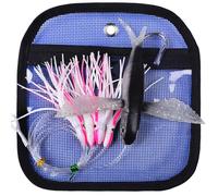 KATUYSHA Daisy Chain Teaser Trolling Lures - Pesce volante Teaser Big Game Acqua Salata Offshore Tonno Mahi Wahoo Completamente Rigged Squid Teaser Trolling Esca da pesca a traina con borsa a rete (B