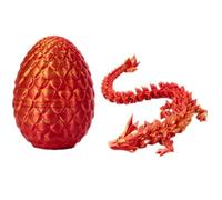 KATVVYE 2 uova di drago 3D uova di Pasqua uova di drago 3D con drago nascosto all'interno drago articolato drago di cristallo con uova decorazione per casa ufficio giocattoli da scrivania (oro rosso)