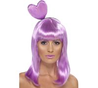 Katy Perry Parrucca Lungo Lilla con Cuore Fascia Donna Celebrità Costume