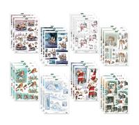 Katy Sue Confezione di 24 fogli di carta fustellata per decoupage pretagliati, per la creazione di biglietti di Natale, con 8 diversi disegni