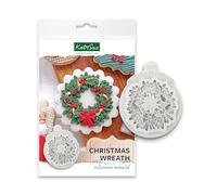 Katy Sue Katy Sue Christmas Moulds - Stampo in silicone a forma di corona di Natale per decorazioni di torte e artigianato di argilla natalizia da utilizzare con fondente e argilla essiccata all'aria