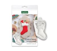 Katy Sue Katy Sue - Stampo in silicone a forma di calza di Natale, per decorazioni di torte natalizie e argilla natalizia. Da utilizzare con fondente e argilla essiccante all'aria di Katy Sue