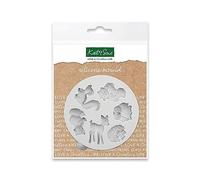 Katy Sue Stampo in silicone a forma di animali della foresta in miniatura per decorare torte e artigianato, per realizzare 2 scoiattoli, gufi, ricci, cervi e volpe, dimensioni stampo 80 x 75 x 10 mm