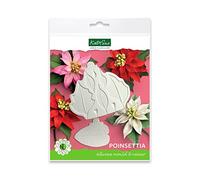 Katy Sue - Stampo in silicone a forma di stella di Natale per decorazioni natalizie e artigianato, contiene 2 stampi: 1 petali, foglie e stame, 2 venature posteriori
