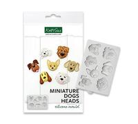 Katy Sue Stampo in silicone a forma di testa di cane in miniatura, per decorare torte e artigianato, per creare 7 simpatiche teste di mini cane, dimensioni stampo 95 x 60 x 10 mm