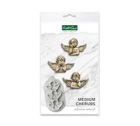 Katy Sue Stampo medio in silicone a forma di cherubini per decorare torte e artigianato, per realizzare 3 cherubini in diverse pose, dimensioni dello stampo 143 x 75 x 15 mm