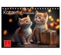 Katzen Freunde (Tischkalender 2026 DIN A5 quer), CALVENDO Monatskalender: Bezaubernde Bilder kleiner Kätzchen.