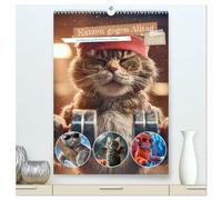 Katzen gegen Alltag (hochwertiger Premium Wandkalender 2026 DIN A2 hoch), Kunstdruck in Hochglanz: Langweilige Kalender waren gestern, hier kommt die volle Katzenpower!