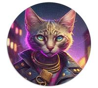 Katzen-Puzzle mit 1000 Teilen für Erwachsene, rund, aus Pappe, für Teenager und Familien, Spaß, perfektes Weihnachtsgeschenk, 1000 Teile (67,5x67,5cm)