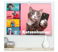 Katzenhumor - Ein Jahr voller Flauschalarm (hochwertiger Premium Wandkalender 2026 DIN A2 quer), Kunstdruck in Hochglanz: 12 Glücksmomente erleben