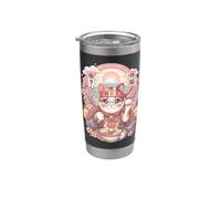 Katzenkat Ramen Kawaii Japan Samurai Grafica Snack Bicchiere termico in acciaio inox doppia parete