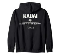 Kauai Hawaii Coordinate Tropical Island Travel Design Felpa con Cappuccio