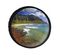 Kauai Hawaii Seashore - Copertura per ruota di scorta in pelle PVC, antipolvere, impermeabile, per camper da 30 pollici, rimorchi camper, camion, SUV, adatto per diametro da 71 a 86 cm