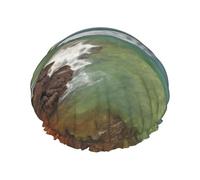 Kauai Hawaii Seashore Cuffia da doccia da donna a doppio strato impermeabile cappello da bagno riutilizzabile cuffia elastica protezione per capelli da donna spa salone bagno doccia cappello