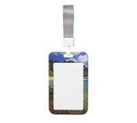 Kauai Hawaii Seashore Porta badge scorrevole porta badge verticale in plastica custodia protettiva per donne e uomini con cordino da lavoro custodia per badge da lavoro per ufficio