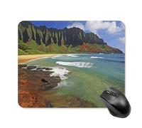 Kauai Hawaii Seashore - Tappetino per mouse da scrivania con base in gomma antiscivolo, tappetino per mouse quadrato, tappetino da scrivania per laptop, ufficio, accessori regalo, 20 x 25 cm