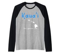 Kauai Hawaii The Garden Isle Surf Hawaiian Souvenir Surfer Maglia con Maniche Raglan