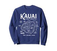 Kauai Mappa Vintage Hawaii Island Felpa