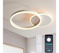 KAUCQI Dimmerabile Plafoniera LED Soffitto Salone 55CM 36W | Lampadario Camera da Letto 3000K-6000K Moderna Lampada Soggiorno Cerchi Luci con Telecomando 3600lm