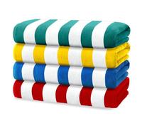 Kaufman - Asciugamani da spiaggia dai colori vivaci, 100% cotone, grande, grande, a righe, per spiaggia/piscina/vasca idromassaggio, set di asciugamani da spiaggia in velluto leggero, 76,2 x 152,4 cm