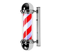 KauiP Barber Pole Bianco E Rosso Esterno Interno,palo del Barbiere Luminoso per Professionale Parrucchiere Salone LED Parete Lampada 73cm/29in,C