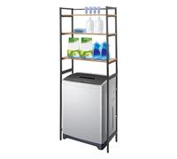 KAUITOPU Scaffale per lavatrice, scaffale autoportante con 3 ripiani, per cucina, bagno, lavanderia, garage, ateliers (colore legno+nero)