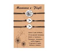kaululu Bracciale Madre e Figlia Bracciale Mamma e Figlia Braccialetti con Cuore Dinosauri Braccialetti Amicizia Regalo per Donna Mamma Ragazze Amico Ritorno a Scuola (3Dente di leone)