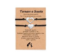 kaululu Bracciale Madre e Figlia Bracciale Personalizzato con Incisione del Nome Bracciale Ritorno a Scuola per Ragazzi e Ragazze Regali per Ritorno a Scuola Regali per Mamma Figlia (Nero)