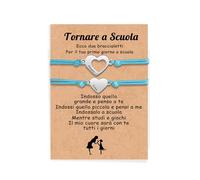 kaululu Bracciale Madre e Figlia Bracciale Personalizzato con Incisione del Nome Bracciale Ritorno a Scuola per Ragazzi e Ragazze Regali per Ritorno a Scuola Regali per Mamma Figlia (Blu)