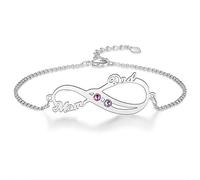 kaululu Bracciale Personalizzata Donna con Nome Incisione Cavigliere Donna con Bambino Nome Personalizzabile per Madre Figlia Gioielli Regali di Compleanno per Mamma BFF Sorelle (#2)