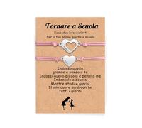 Kaululu Bracciale Personalizzato Madre e Figlia con Incisione del Nome, Bracciale Ritorno a Scuola per Ragazzi e Ragazze, Regali per Mamma Figlia (Rosa)