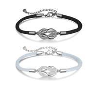 kaululu Braccialetti Personalizzati per Coppie con Nomi Iniziali per Uomo Donna, Braccialetti Infiniti Magnete per Lui Lei Fidanzati, Regali Anniversario San Valentino (C)