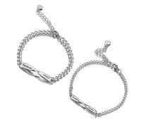 kaululu Braccialetti Personalizzati per Coppie con Nomi Iniziali per Uomo Donna, Braccialetti Infiniti Magnete per Lui Lei Fidanzati, Regali Anniversario San Valentino (E)