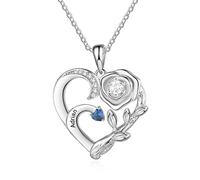 kaululu Collana con Nome Collana con Incisione Personalizzata Collana con Ciondolo Cuore Collana Madre Dalla Figlia Regali di Compleanno per La Festa Della Mamma (Nome 1)