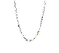 kaululu Collana Personalizzata da Uomo in Acciaio Inossidabile con Nome Pietra del Compleanno Collana Cubana Argento Nero Regali Personalizzati per Uomo Festa del papà (Nome 4)