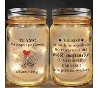 kaululu Lampada Bottiglia Personalizzata con Nome di Vetro per Coppie, Bottiglia Luminosa LED per Decorazioni Interne Esterne, Regalo di Natale, Compleanno, San Valentino (C)