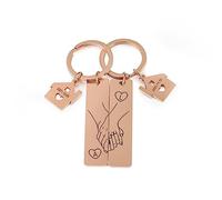 kaululu Personalizzata Portachiavi con Nomi Incisione acciaio Portachiavi per Donna Uomo Coppia Regalo per Lei Lui Coppia Amica Regalo San Valentino