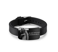 kaululu Uomo Nome Bracciale con Nome Foto Inciso in Silicone Personalizzato Braccialetto Regalo per Lui Padre e Figlio/Fratello/Marito