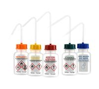 Kautex Serie 303 LDPE - Flaconi a collo largo con scritta "acetone" in 3 lingue, n. 1-3202, capacità 500 ml, colore naturale