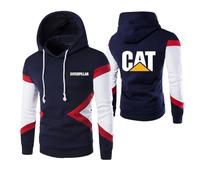 KAUYENL Felpa con Cappuccio Invernale Ca.ter-pillar, Felpa Manica Lunga con Stampa, Felpa Caldo Semplici, per Adulti(Navy blue,3XL)