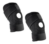 KAV Ginocchiere regolabili in neoprene per artrite, sollievo dal dolore alle articolazioni, ACL, lacrima al menisco, corridori, camminate e corsa,Cuscinetti neri, confezione da 2 pezzi